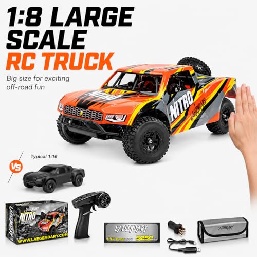 1:8 Scale 4x4 Off-Road RC Truck, Brushless Electric Remote Control Vehicle, Hobby Grade Short Course Truck, AWD System, 2.4GHz Controller