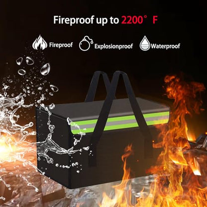 Lipo Battery Safe Bag Large Capatity Fireproof Bag for Ebike Lipo Battery Other Batteries Storage Charging Transport Home Office Travel Safe Storage Pouch - size: 300*200*200mm