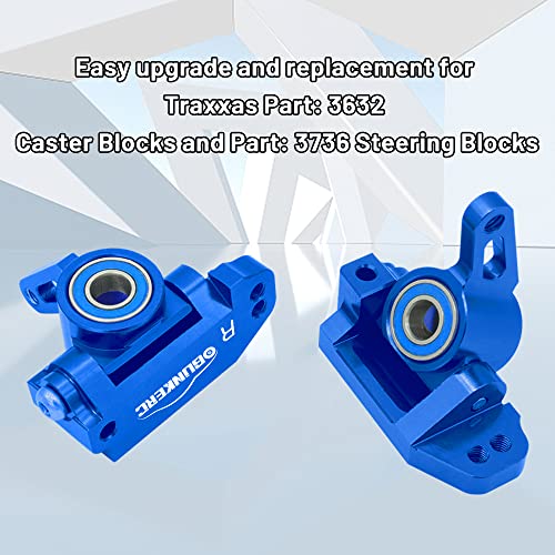 OGRC Caster Block Steering Blocks for Traxxas 2WD Slash/Stampede（Blue） | L&R Aluminum Alloy 2WD Caster Block & Steering Blocks for 1/10 Traxxas Slash Stampede Rustler 2WD RC Truck - color: Blue