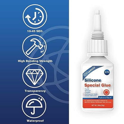 30g Silicone Glue - Strong Adhesive for Repairs and Sealing | Waterproof, Heat-Resistant, and Flexible | Ideal for Glass, Ceramics, Electronics, and More - size: Silicone Glue