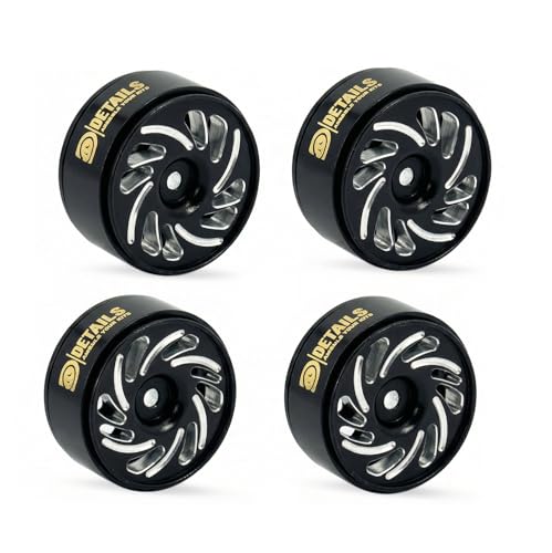 Aluminum 0.7" Beadlock Wheel, Brass Outside Ring and Whee&Tire for SCX30 Cars 4pcs/Set (0.7" Wheel-Black) - color: 0.7" Wheel-black