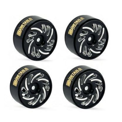 Aluminum 0.7" Beadlock Wheel, Brass Outside Ring and Whee&Tire for SCX30 Cars 4pcs/Set (0.7" Wheel-Black) - color: 0.7" Wheel-black