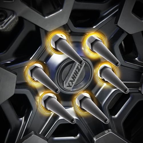 24PCS 14x2 Black Cone/Conical Bulge Seat Wheel Spike Lug Nuts with 1 Socket Key Compatible with Expedition 2000-2018, F-150 1999-2014, Lobo 09-14, Mark LT 05-08, Navigator 2000-2014 - size: 14x2