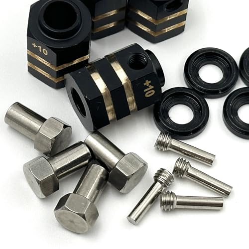 12mm Wheel Hex Hub Extension Adapters for TRX4 TRX6 RC Crawlers, CNC Machined Brass Wheel Spacers (15mm) - style: 15mm