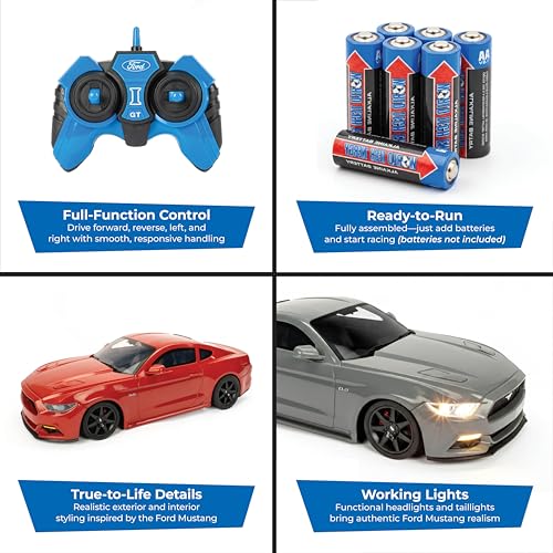 Ford GT 1:14 Electric RC Car, Full-Function Control, Detailed Exterior | Officially Licensed Sports Car with Durable Polymer Body, Requires 3 AA Car + 3 AA Remote Batteries, Ages 6+