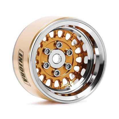 INJORA ModuWheel 1.0" Aluminum Wheel Offset -4.4mm for 1/18 1/24 RC (Gold) - color: Gold