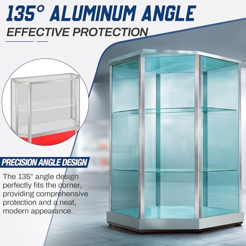 5 Pcs 1''x 1''x 1/16'' Aluminum Corner Trim, 135 Degree Aluminum Angle Moulding for Furniture Protection and Wall Corner Guard, Mill Finish 6063 T5 Extruded Metal L Shape Edge 36 Inch Lengths