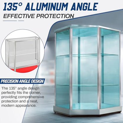 5 Pcs 1''x 1''x 1/16'' Aluminum Corner Trim, 135 Degree Aluminum Angle Moulding for Furniture Protection and Wall Corner Guard, Mill Finish 6063 T5 Extruded Metal L Shape Edge 36 Inch Lengths