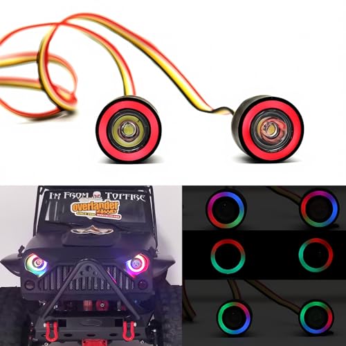 IP6 Waterproof LED Light Kit Headlights Angel Eyes with 12 Modes for TRX-4 SCX10 RC4WD 1/10 RC Climbing Rock Crawler Flat Run Short Card Model Car