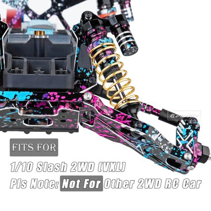 RC Upgrades Part for 1/10 Slash 2WD,Driveshafts,Shock Absorbers &Suspension Arms &Turnbuckles Links&Caster Blocks &Steering Block &Stub Axle Carriers &Shock Towers &Bulkhead,Polychrome - color: Polychrome(2wd)