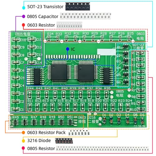[2 Pack] SMD Soldering Practice Kit, SMT Components Solder Training Kits for Electronics, PCB Board Soldering Practice for Beginners and Adults, DIY Electronic Project