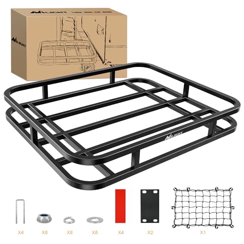 Nilight 32”×26”×4” RV Bumper Mounted Cargo Rack Carrier with Net Fits 4-inch or 4-1/2-inch Bumpers Heavy Duty Luggage Holder Basket for RV Camping Traveling Capacity 350LBS - style: 32”×26”×4” RV Bumper Mounted w/Net