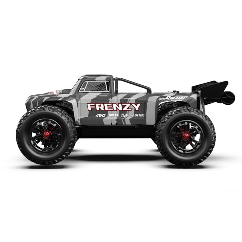 1:12 4WD RC Monster Truck Brushless Motor, 70+km/h High Speed, Double 3S Li-Po Battery with Balance Charger, Waterproof All-Terrain Hobby Grade Remote Control Car for Adults - style: Stealth Black