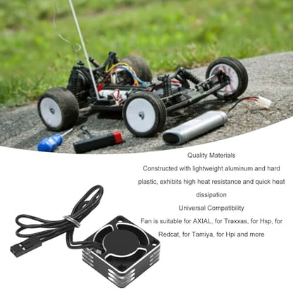 ESC Motor Cooling Fan, 25mm Universal RC Car Model Cooling Fan Lightweight Aluminum Alloy Plastic for AXIAL Hsp Redcat Hpi (Silver - color: SILVER