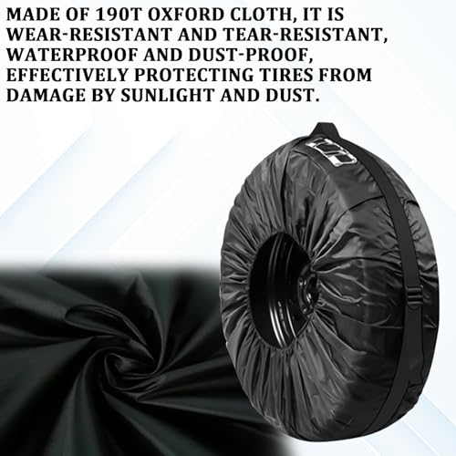 Spare Tire Bag with Adjustable Elastic Strap Car Dustproof Tires Protector for All Seasons, 26" Oxford Cloth Tire Sunproof 13"-18" Spare Tires Storage Bag, Universal for Most Cars (Small)