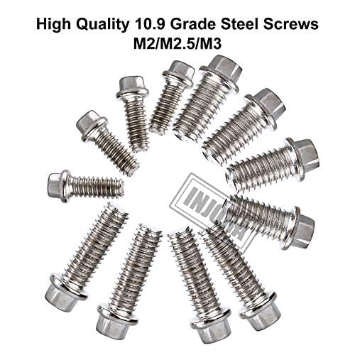 INJORA 300PCS M2 M2.5 M3 Metal Screw Kit for 1.9" 2.2" Beadlock Wheel(setA)