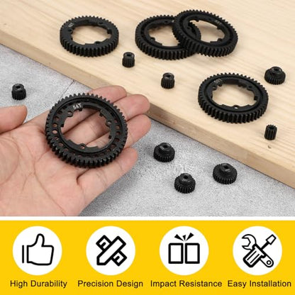 MECCANIXITY M1 Hardened Steel Spur Gear, 54T 35mm Shaft Hardened Steel Upgrades Main Spur Gear for Brushless Brush Motor Model Car (Pack of 2, Black) - size: 54T 35mm