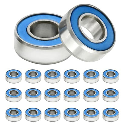 Hoypeyfiy 20Pcs RC Metal Ball Bearings with Rubber Ring Axle Bearing Set, SCX24 Rubber Sealed Bearings Set, 1/24 RC Crawler Car for Axial SCX24 Upgrades Parts