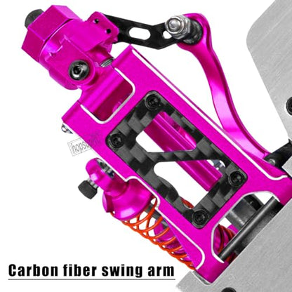 Alloy Metal Shocks&Drive Shaft Axles&Suspension Arms&Steering Block&Camber Links Toe Links&Gearbox&Body Posts Mount&Shock Tower Upgrades Parts for 1/18 LaTrax Teton Desert Prerunner,Pink - color: Pink(for 1/18)