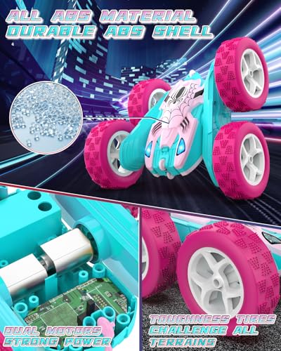 Pink Spider Remote Control Car for Girls, Kids Race RC Cars for Girl, Princess Toys for Age 6 7 8 9 10 Christmas Birthday Gifts - color: Pink