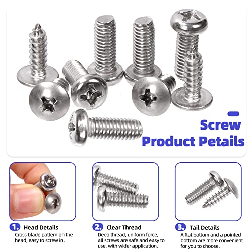 Glarks 183Pcs 11 Sizes Automotive U-Clips & Screws Assortment Kit, U-Style Clip-On Nuts Auto Car Fasteners with Phillips Screws Kit for Engine, Fender, Bumper, Dash, Interior Trim Panels
