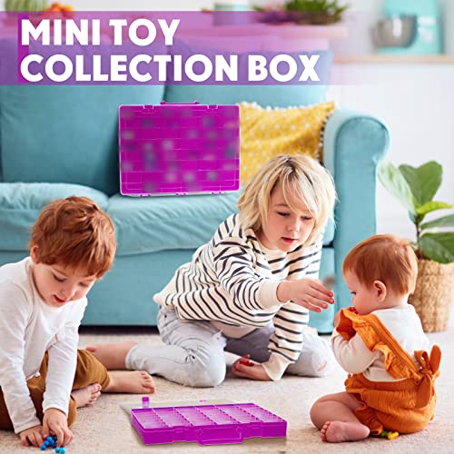 2 Pcs 48 Grids Plastic Bead Organizer Box with Divider, Purple - color: Purple