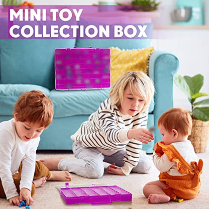 2 Pcs 48 Grids Plastic Bead Organizer Box with Divider, Purple - color: Purple