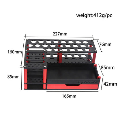 Professional RC Screwdriver Organizer RC Tool Stand Tools Kit Tool Holder for RC Hobby Repair Black - color: Black