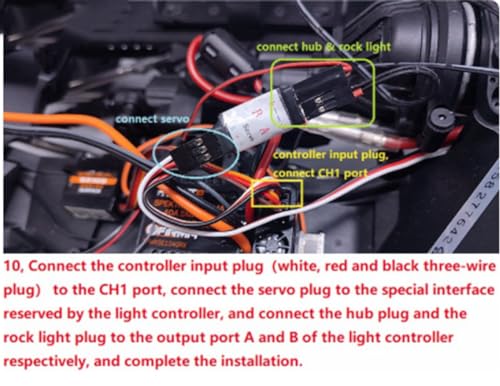 RC Car LED Light Kit, RC Roof Light/Rock Lights/Taillight Kit Accessories for Axial 1/10 SCX10 III CJ-7 Crawler Car Upgrade Parts