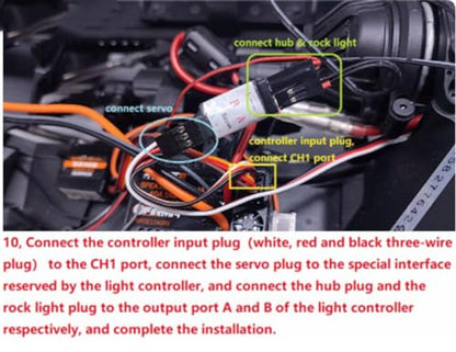 RC Car LED Light Kit, RC Roof Light/Rock Lights/Taillight Kit Accessories for Axial 1/10 SCX10 III CJ-7 Crawler Car Upgrade Parts