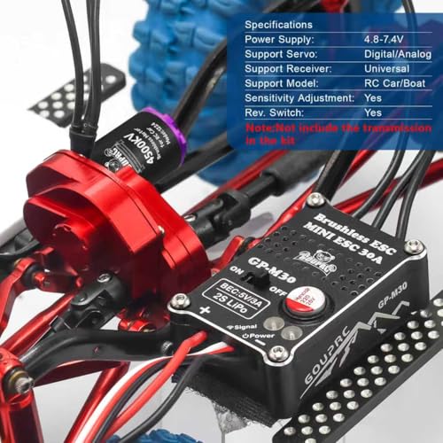 GOUPRC 1224 4500KV Brushless Outrunner Motor & Motor Mount & Upgrade 30A Brushless Esc for SCX24 RC Crawler Axial 1/24 RC Crawler Buggy Truck - style: Motor & ESC & Mount