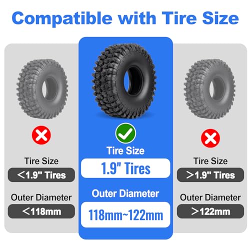 HobbyPark 1.9 Tires Silicone Inserts Foam fit 118-122mm for 1/10 Scale RC Crawler Trucks Wheel Tires, Super Soft, 4pcs (Navy Blue) - color: Navy Blue