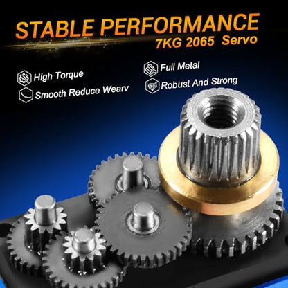 7KG Servo 2065 Micro Servo with Mount and Servo Horn Trx4m Steering Servo Waterproof High Torque Servo for TRX4M 1/18 RC Crawler Upgrade Parts