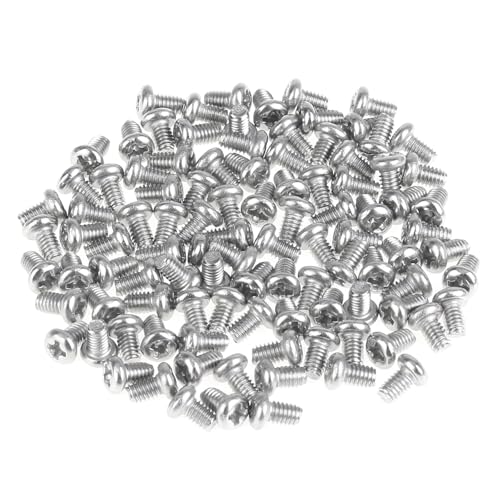 105 Pieces M2.5 x 4mm Machine Screws, Thread Pitch 0.45mm, Sutemribor M2.5 Phillips Pan Head Machine Screws, 304 Stainless Steel, Fully Threaded, Silver - size: M2.5 x 4mm, style: Phillips Pan Head