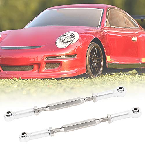 Dilwe RC Car Push Rod,1/10 RC Car Aluminum Alloy Turnbuckle Rod Linkage with Adjustable Length, 88-104mm(Silver)