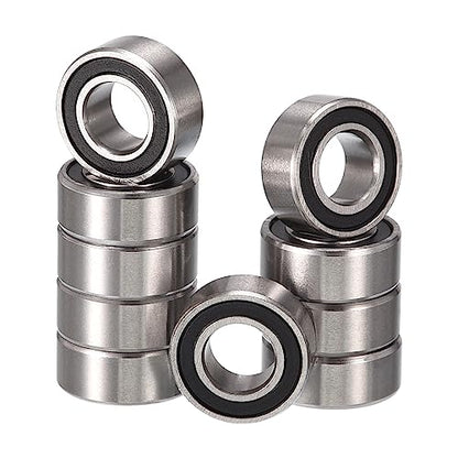 MR74-2RS Deep Groove Ball Bearings, ID 4mm x OD 7mm x Width 2.5mm Miniature Bearings, Double Rubber Sealed Ball Bearing Pre-Lubricated Chrome Steel Z2 Lever 10pcs - size: MR74-2RS 4x7x2.5mm