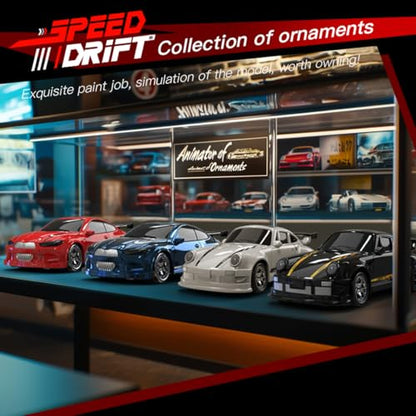 KF20 1:64 Scale Mini Drift RC Car with Full Proportional RTR 2.4GHZ Remote Control for Desktop Racing (Blue) - color: Blue