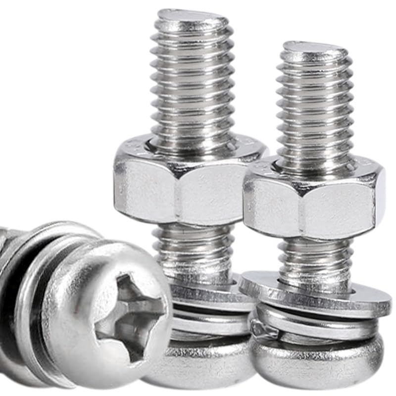 Machine Screw Assortment Kit 1007Pcs 304 Stainless Steel, #4-40#6-32#8-32#10-24 Phillips Pan Head Screws with Nuts, Flat & Spring Washers, Organized Storage Case for DIY Home Repair Automotive