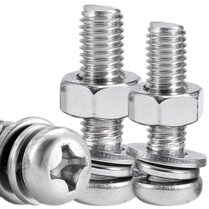 Machine Screw Assortment Kit 1007Pcs 304 Stainless Steel, #4-40#6-32#8-32#10-24 Phillips Pan Head Screws with Nuts, Flat & Spring Washers, Organized Storage Case for DIY Home Repair Automotive