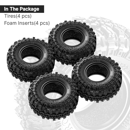 INJORA G2 57*22mm 1.0" Rock Terrain Tires for 1/24 1/18 RC Crawler (T1005)