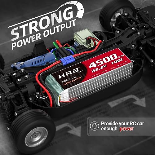 HRB 2PCS 6S Lipo Battery EC5 4500mAh 100C 22.2V RC Lipo Battery Compatible with RC Car RC Airplane RC Truck RC Boat