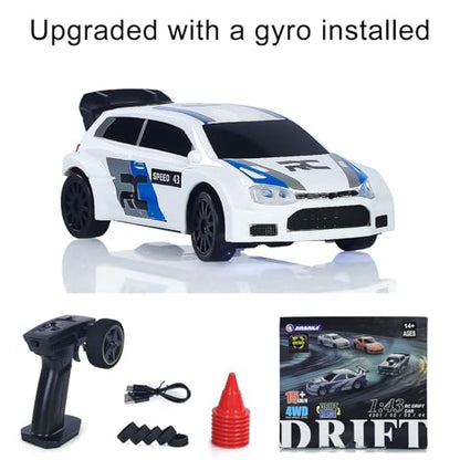 TOUCAN RC HOBBY 2.4GHz Mini RC Drift Car 1/43 Racing Vehicles High Speed 4WD Ready to Go Mini Car Radio Battery Lights Model Gyroscope for Ages 14+ - color: 4307gyro