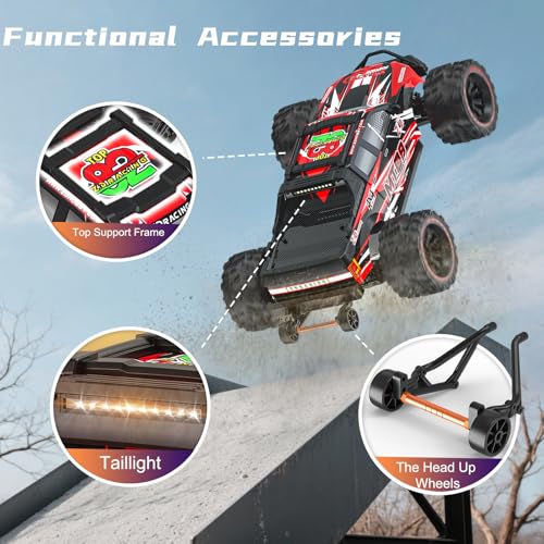 ZD Racing MT09 1/9 4WD Brushless Monster Truck RTR RC Vehicle – 3S/4S Compatible, 65+ km/h High Speed, Full Metal Chassis, Reinforced Drivetrain, Extreme Off-Road RC Car-Red