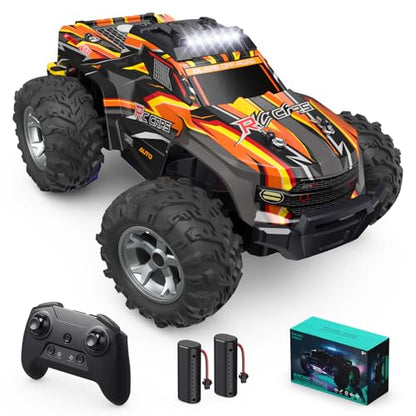 Remote Control Car for boys, 1:16 Scale All Terrain RC Cars,High Speed 25Km/h Fast Car with Colorful Led Light and spray, 2x1300mAh Rechargeable Battery RC Truck, Toy Car Gift for Teen Boys Girl Kids