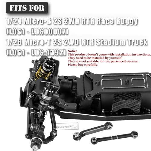RC Upgrades Part for L0S1 1/24 Micro-B,1/28 Micro-T,Driveshafts,Shocks,Shock Towers,A Arms,Caster Blocks,Steering Block,Stub Axle Carriers,Turnbuckles,Bearing & Screw Set,Black - color: Black(1set)