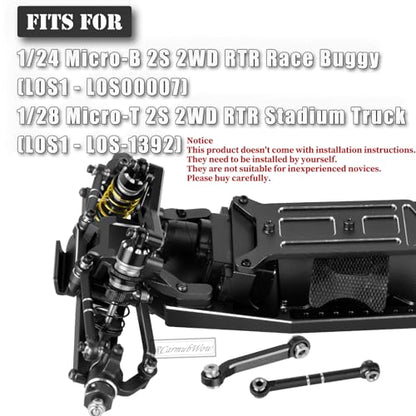 RC Upgrades Part for L0S1 1/24 Micro-B,1/28 Micro-T,Driveshafts,Shocks,Shock Towers,A Arms,Caster Blocks,Steering Block,Stub Axle Carriers,Turnbuckles,Bearing & Screw Set,Black - color: Black(1set)