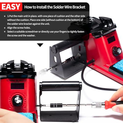 YIHUA 926 III 110W Soldering Iron Station Kit with LED Display, 2 Helping Hands, 3 Extra Iron Tips, 35g Lead-Free Solder, Solder Sucker, S/S Tweezers, °C/°F Conversion, Calibration & Sleep Features