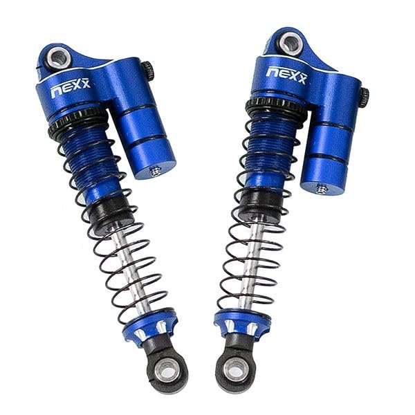 Nexx Racing Reservoir Shocks (4pcs) for 1/18 RC Crawler Redcat Ascent-18 - Remote Control Car, RC Cars, RC Crawler 1/18 4WD Nexx Racing Upgrade Parts (HELIDIRECT) (Blue - 59mm) - color: Blue - 59mm