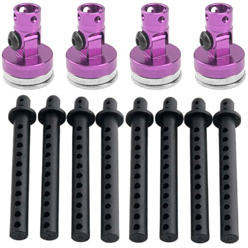 RC Magnetic Body Post,Alloy Magnetic Stealth Invisible Body Shell Mount Column & 8PCS 68mm Plastic Body Post RC Car Shell Holder Mounts