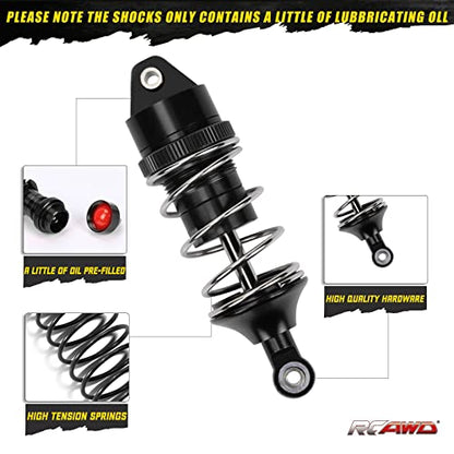 RCAWD ARRMA Vendetta 3S Infraction 70MM MEGA Front Rear Shocks for 1/8 Bash Rc ARA4319V3 ARA4215V3 Series Upgrades Part Black